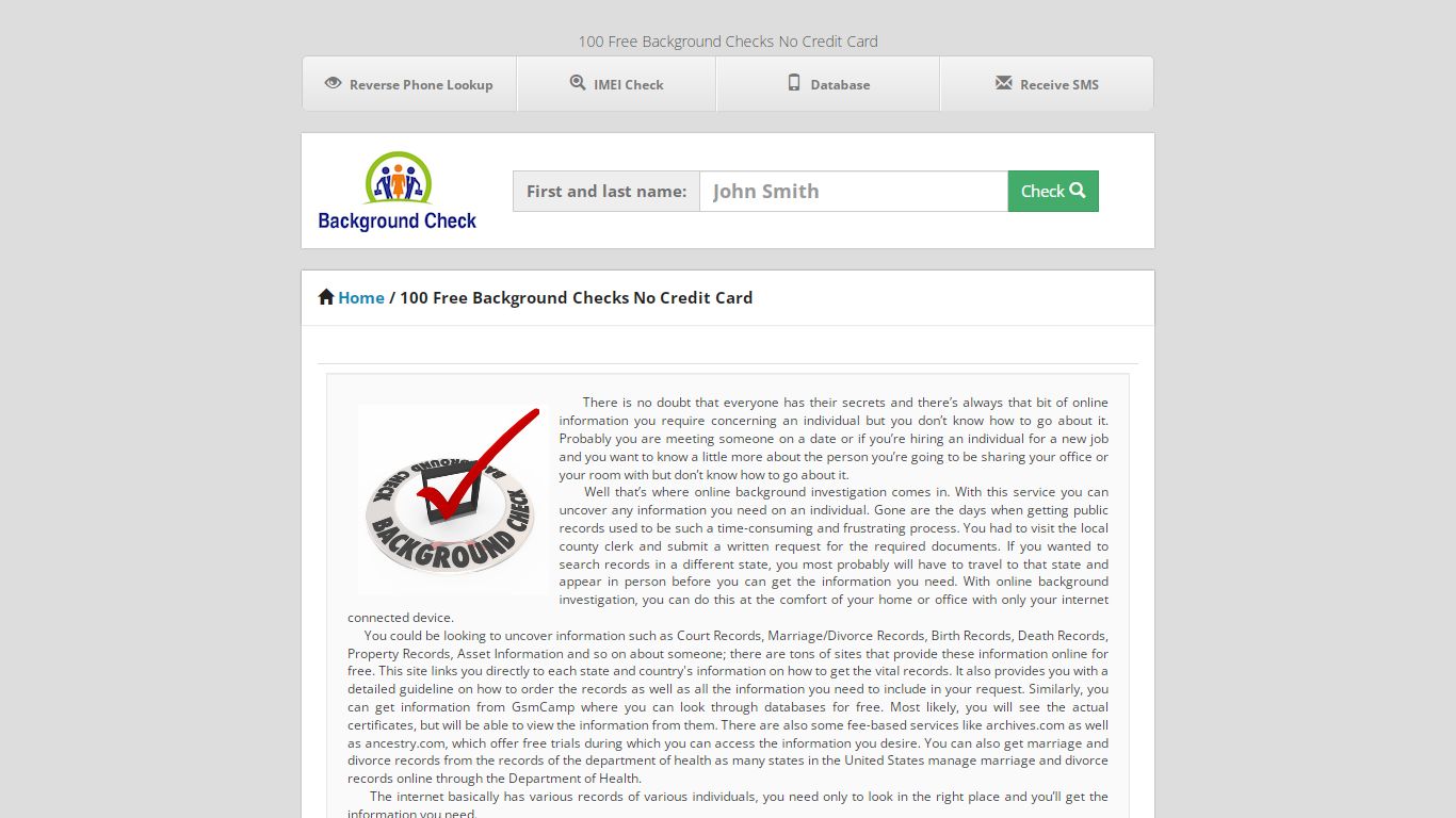 100 Free Background Checks No Credit Card - gsmchecker.com