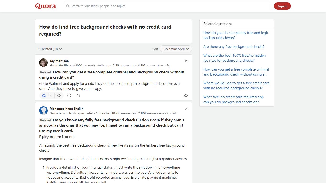 How do find free background checks with no credit card required?